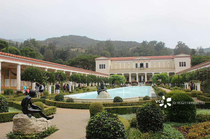 盖蒂别墅外柱廊，美国洛杉矶图片素材