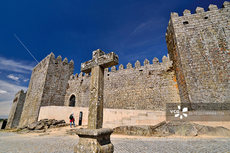 葡萄牙特兰科索历史名村的11世纪城堡外观图片素材