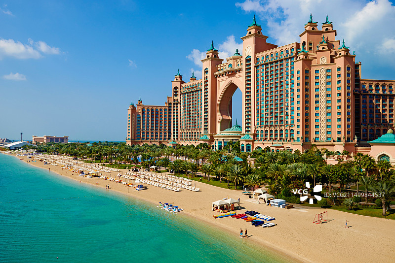 阿拉伯联合酋长国迪拜码头棕榈岛亚特兰蒂斯酒店图片素材