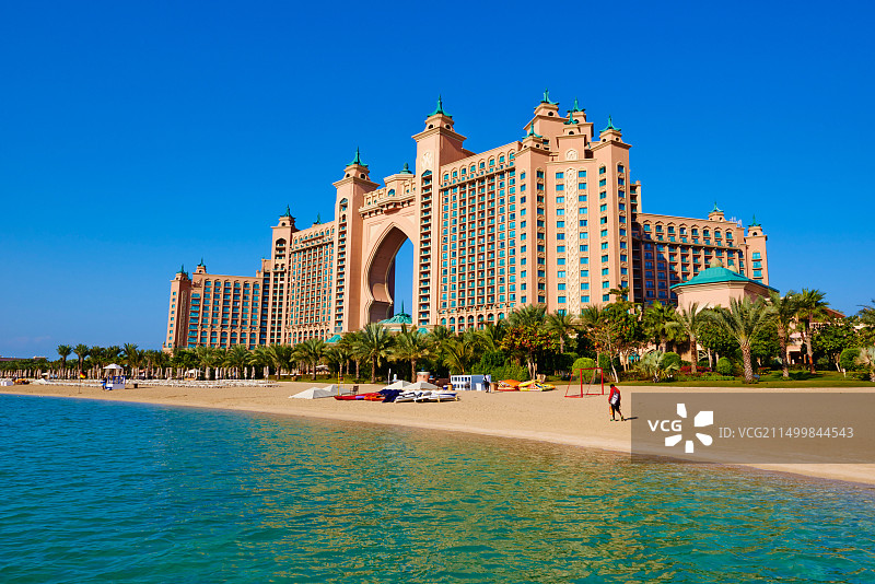 阿拉伯联合酋长国迪拜码头棕榈岛亚特兰蒂斯酒店图片素材
