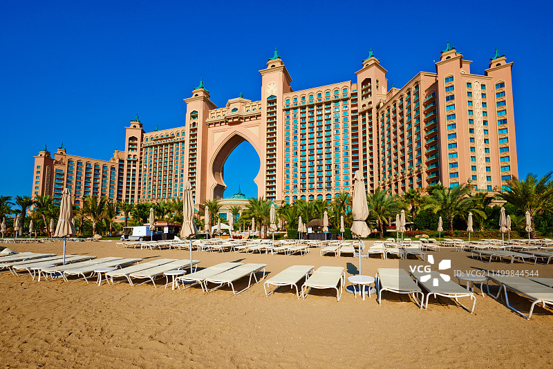 阿拉伯联合酋长国迪拜码头棕榈岛亚特兰蒂斯酒店图片素材