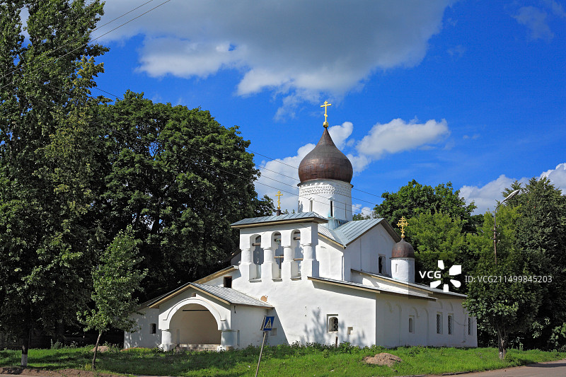 宗教建筑，复活教堂的圆顶（16世纪），俄罗斯普斯科夫图片素材