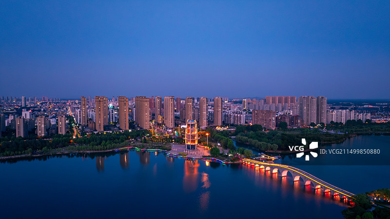 连云港 东海县 西双湖国家湿地公园 日落 航拍图片素材