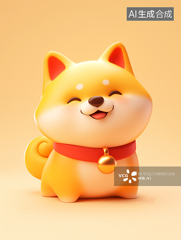 【AI数字艺术】3D，可爱的小狗，宠物狗，萌宠图片素材
