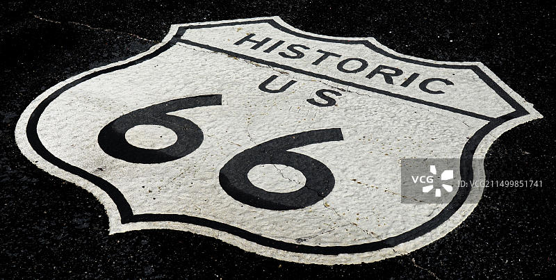 66号公路标志特写图片素材