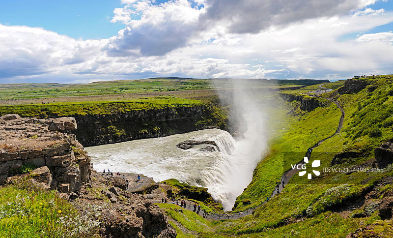 黄金瀑布的风景图片素材