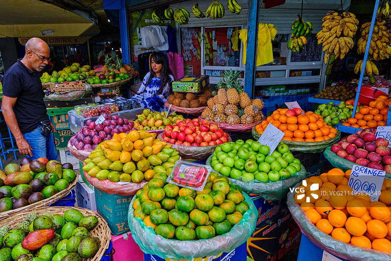 毛里求斯威廉平原区居尔皮普：大型市场图片素材