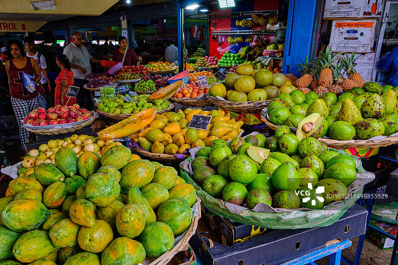 毛里求斯威廉平原区居尔皮普：大型市场图片素材