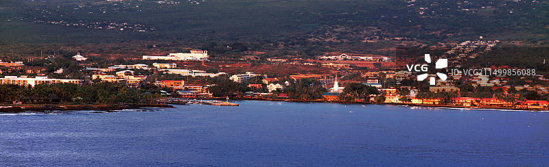 美国夏威夷科纳海滨城市景观图片素材