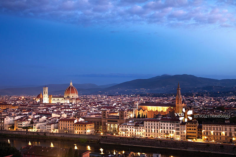意大利佛罗伦萨的城市日出美景图片素材