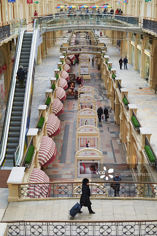 俄罗斯莫斯科红场，建于1893年的古姆百货商店图片素材