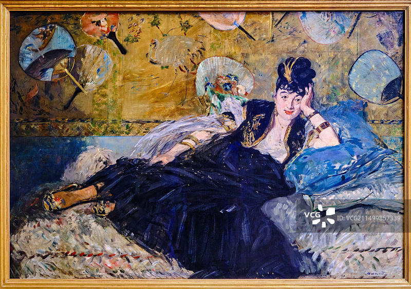 法国巴黎奥赛博物馆：马奈《拿着扇子的女人》图片素材