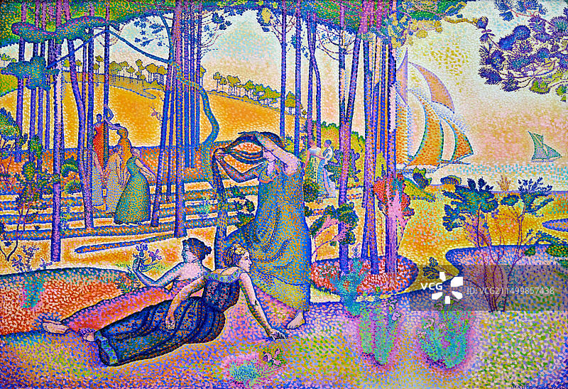 法国巴黎：奥赛博物馆，亨利·埃德蒙·克罗斯作品《晚风》图片素材