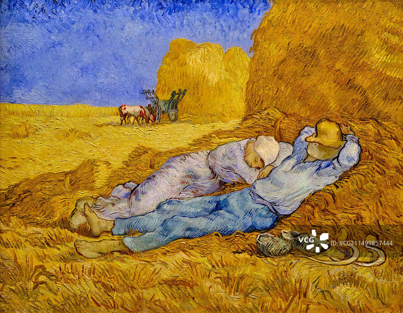 法国巴黎奥赛博物馆梵高作品《子午线》或《午睡》图片素材