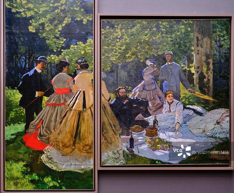 法国巴黎奥赛博物馆：莫奈《草地上的午餐》图片素材