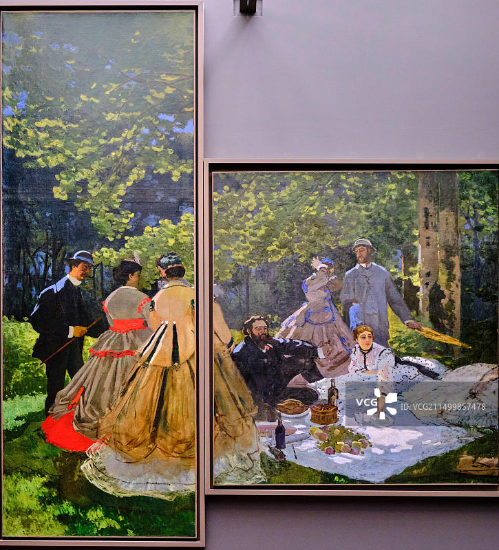 法国巴黎奥赛博物馆：莫奈《草地上的午餐》图片素材