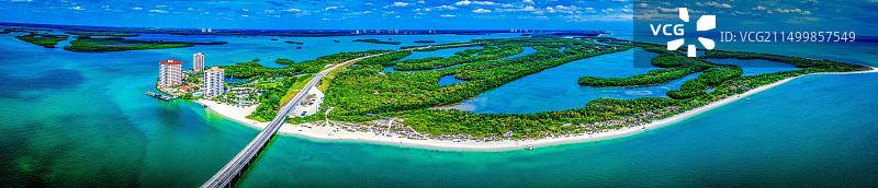 美国佛罗里达州迈尔斯堡情人岛海岛航拍图片素材