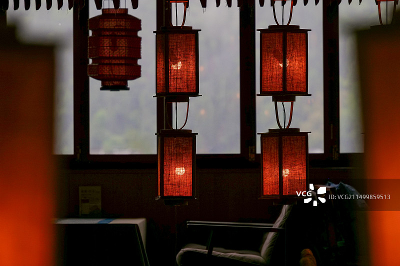 餐厅的中国风灯笼图片素材