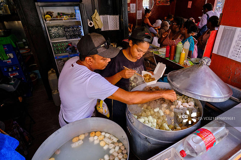 毛里求斯路易港区路易港市中心街头美食图片素材