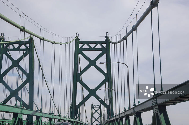 横跨密西西比河的74号州际公路大桥，位于爱荷华州贝滕多夫和伊利诺伊州莫林之间图片素材