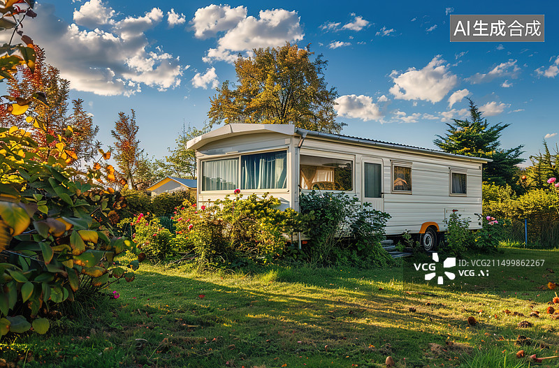 【AI数字艺术】秋天公园里的露营图片素材