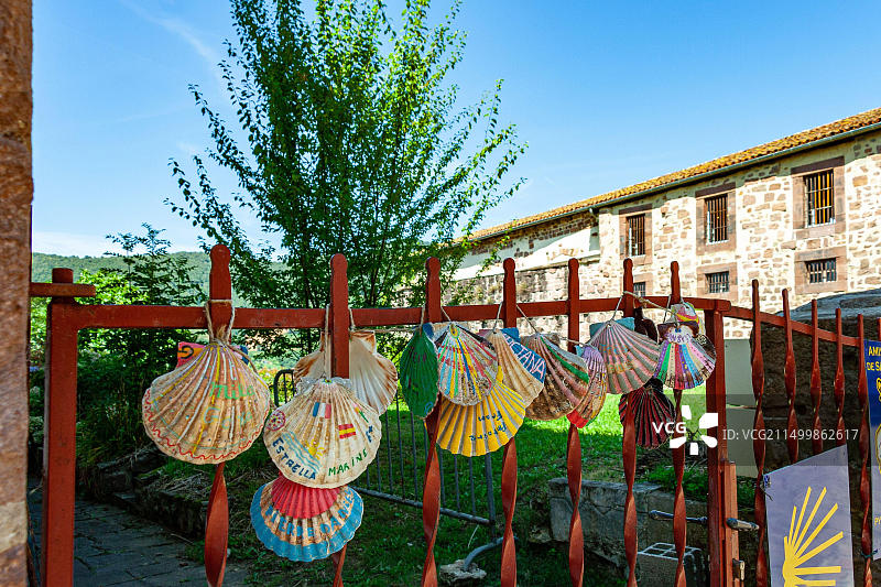 装饰贝壳，圣地亚哥朝圣之路的象征图片素材