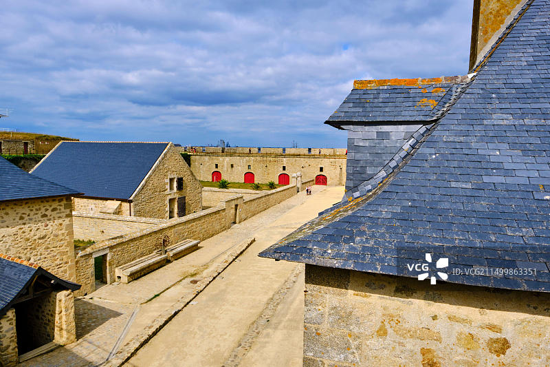 法国莫尔比昂省路易港：由沃邦改建的路易港城堡，洛里昂港入口，博物馆图片素材
