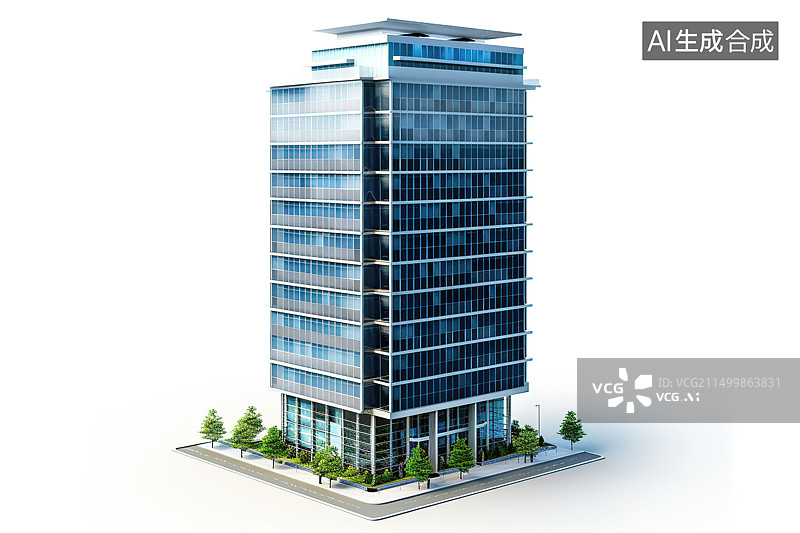 【AI数字艺术】现代建筑的高角度视图图片素材