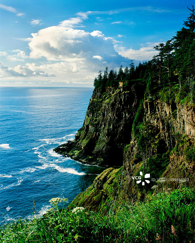 蒂拉穆克县梅阿雷斯海角高空景观，俄勒冈州，美国图片素材