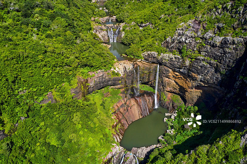 毛里求斯威廉平原区亨利埃塔塔马兰河七瀑布图片素材