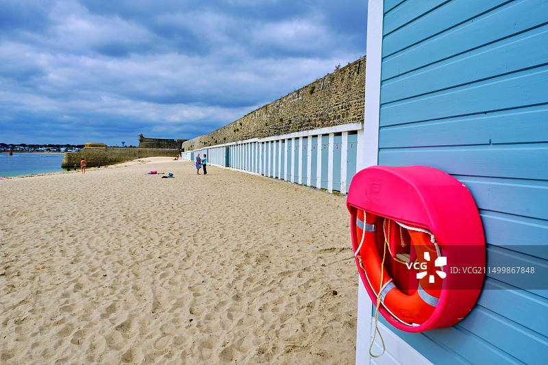 法国莫尔比昂省路易港：由沃邦改建的路易港城堡，洛里昂港入口，博物馆图片素材