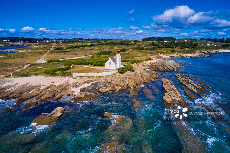 法国莫尔比昂格鲁瓦岛猫角灯塔图片素材
