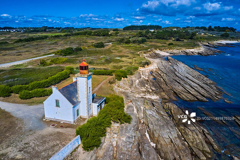 法国莫尔比昂格鲁瓦岛猫角灯塔图片素材