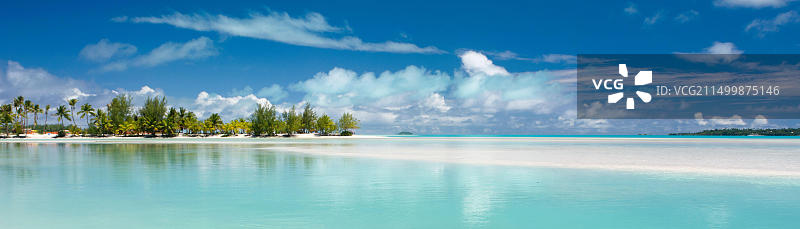 库克群岛艾图塔基泻湖海滩风光图片素材