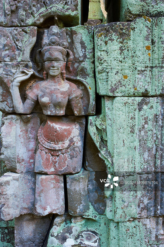 东南亚柬埔寨暹粒省吴哥遗址：联合国教科文组织世界遗产茶胶寺图片素材