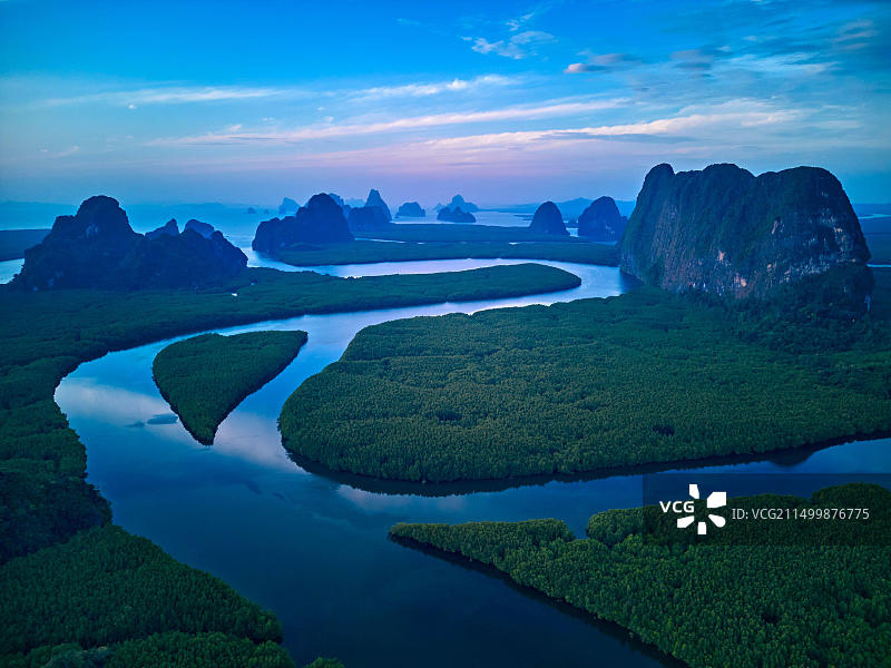 泰国攀牙湾国家公园航拍景观图片素材