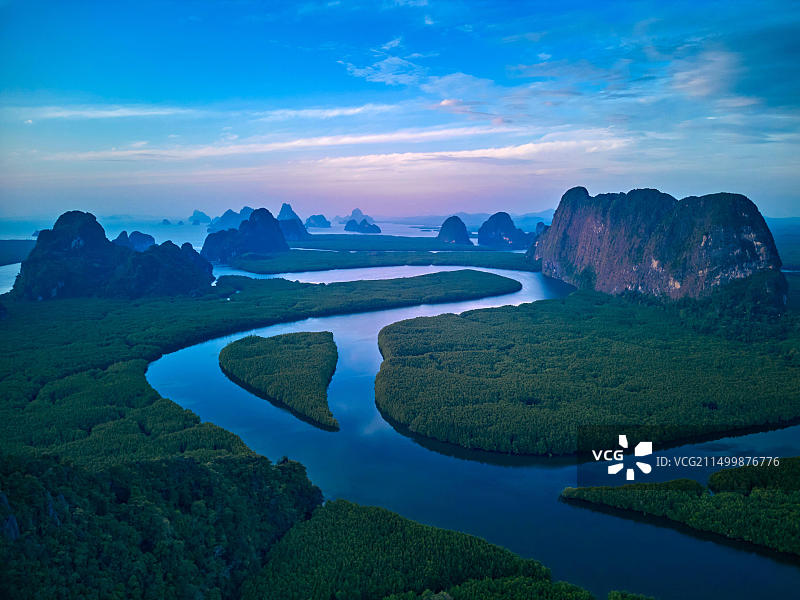 泰国攀牙湾国家公园航拍景观图片素材