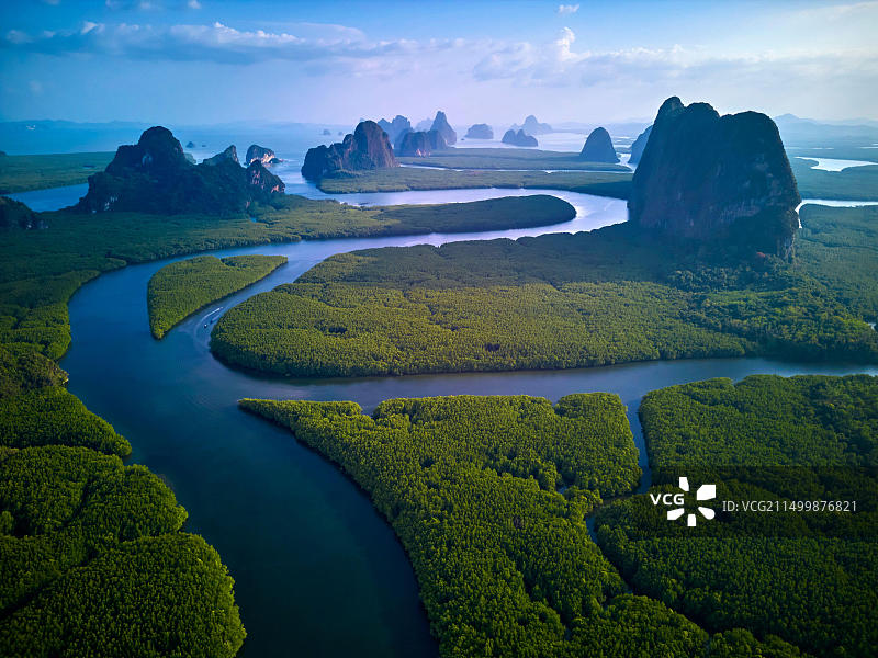 泰国攀牙湾国家公园航拍景观图片素材