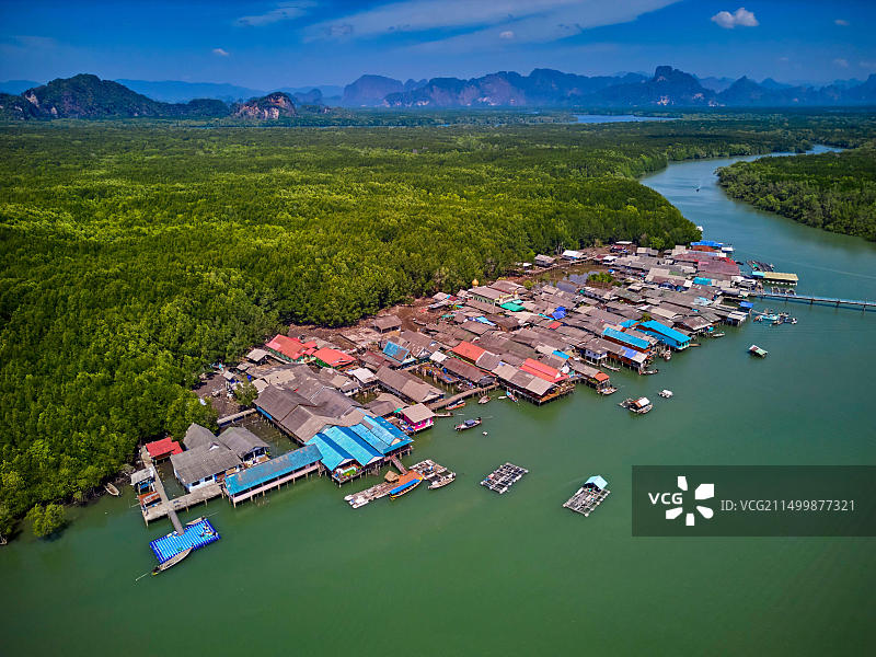 泰国攀牙湾班邦帕渔村图片素材