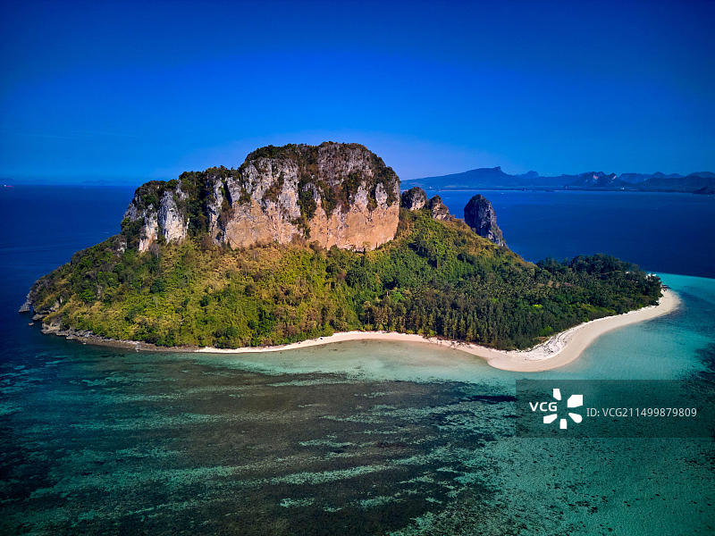 泰国甲米府 Ko Poda岛的鸟瞰图图片素材