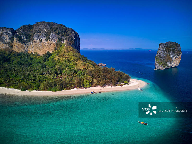 泰国甲米府 Ko Poda岛的鸟瞰图图片素材