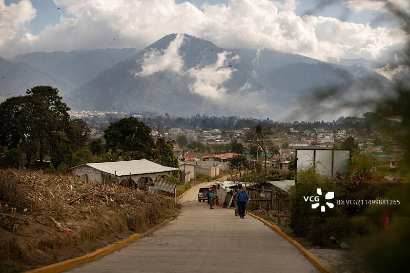 危地马拉坎特尔山区村庄风光图片素材