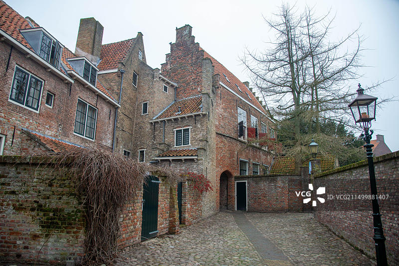 荷兰米德尔堡库珀斯波特的老房子古迹图片素材