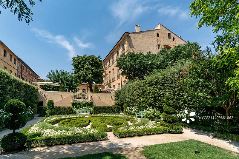 卡蒙艺术中心卡蒙酒店花园，法国普罗旺斯艾克斯图片素材