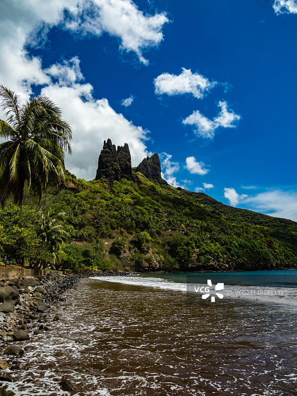 法属波利尼西亚努库希瓦岛哈蒂休的迷人景色图片素材