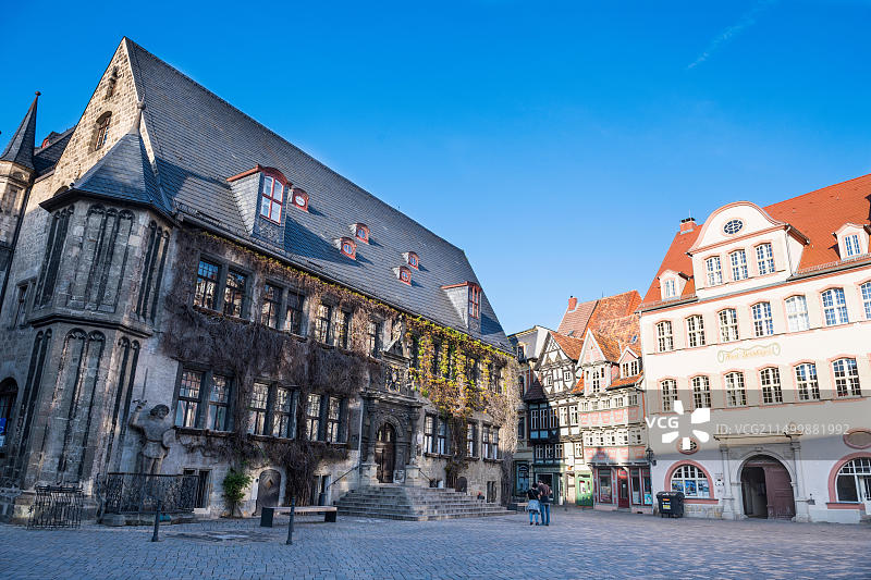 德国萨克森-安哈尔特州奎德林堡古镇，联合国教科文组织世界遗产图片素材