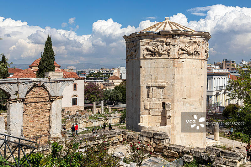 希腊雅典罗马广场的风之塔图片素材