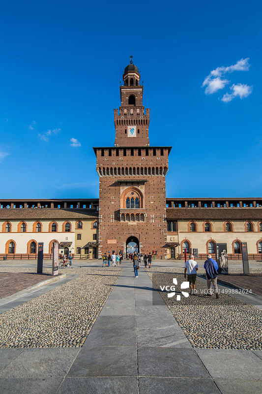 意大利米兰斯福尔扎城堡风光图片素材