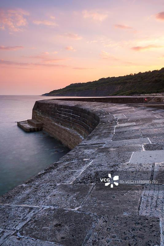 科布港的粉红色天空云彩图片素材