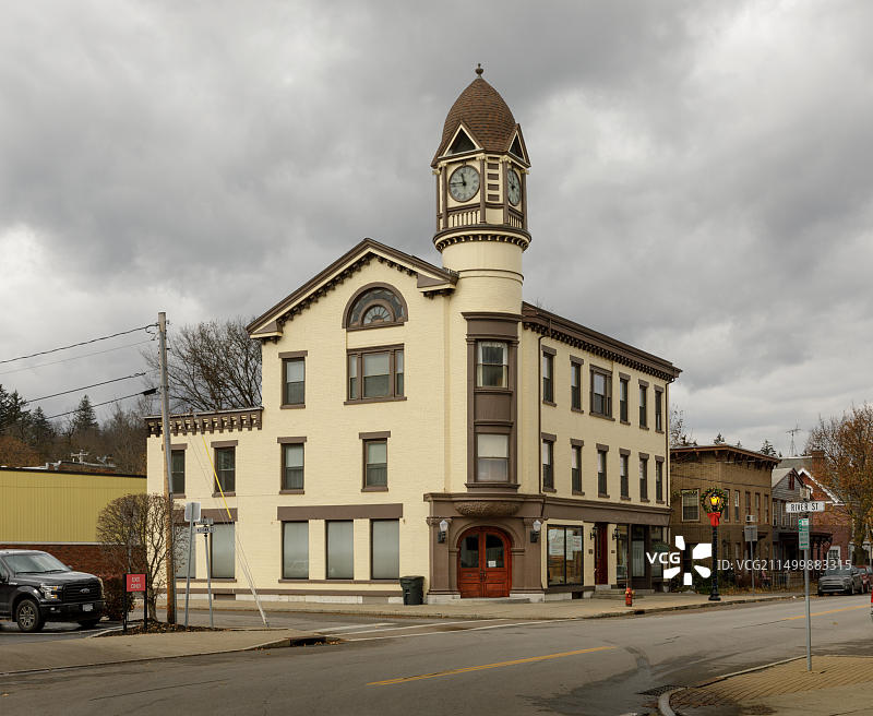 纽约州普莱恩堡的钟楼图片素材